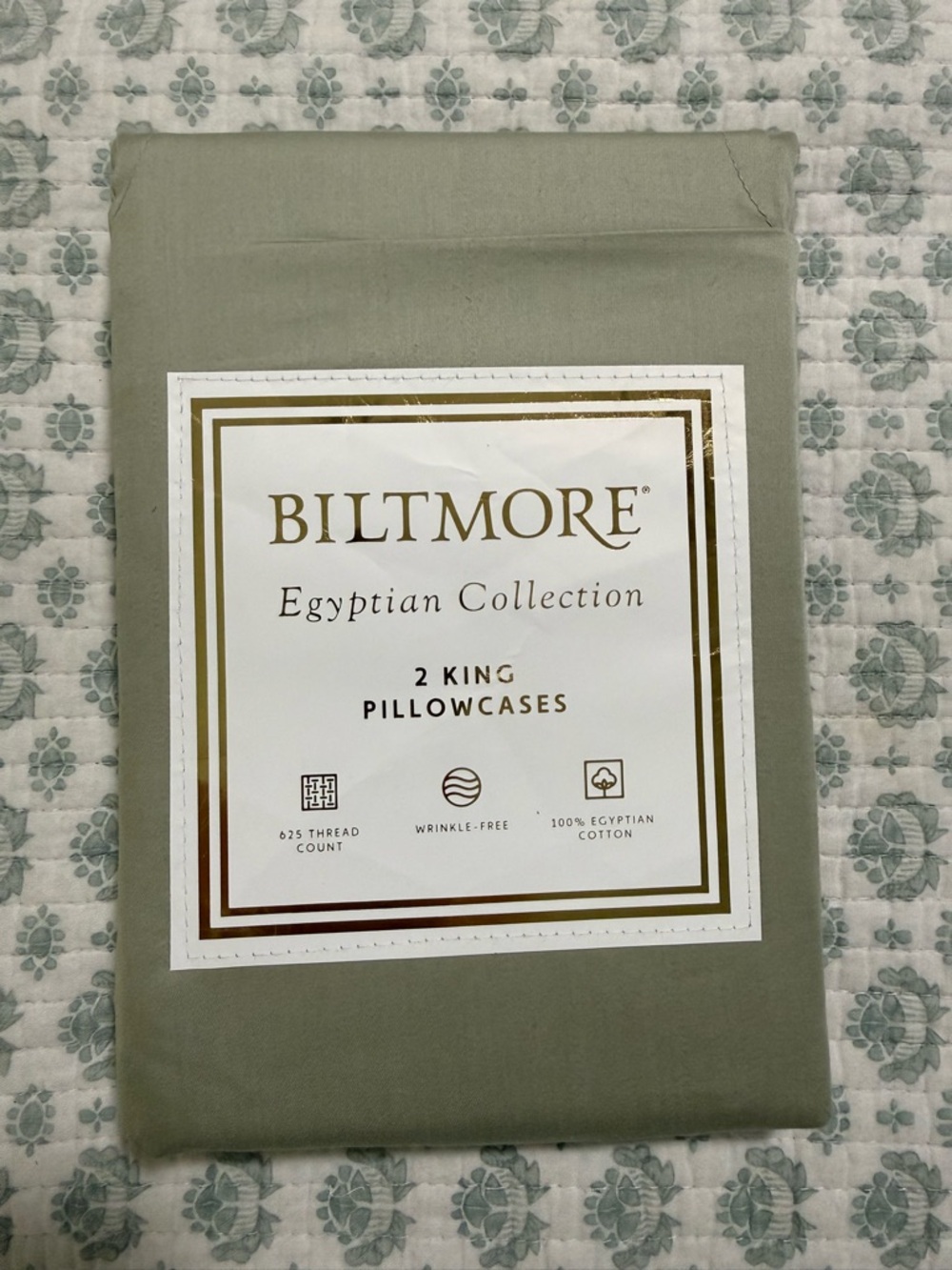 NWT Egyptian Collection King Pillowcases - Sage Green (2-Pack) Greensmoke
